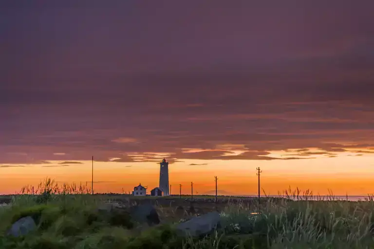 Grótta lighthouse during sunset