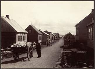 Old Reykjavík, a man with a horse carriage