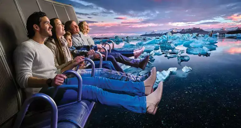 People at FlyOver Iceland ride