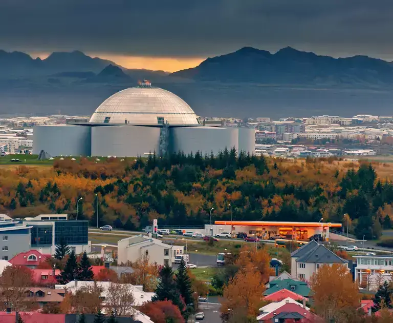 Perlan museum on a autumn day