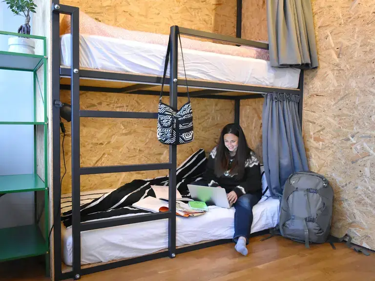 Girl in a hostel