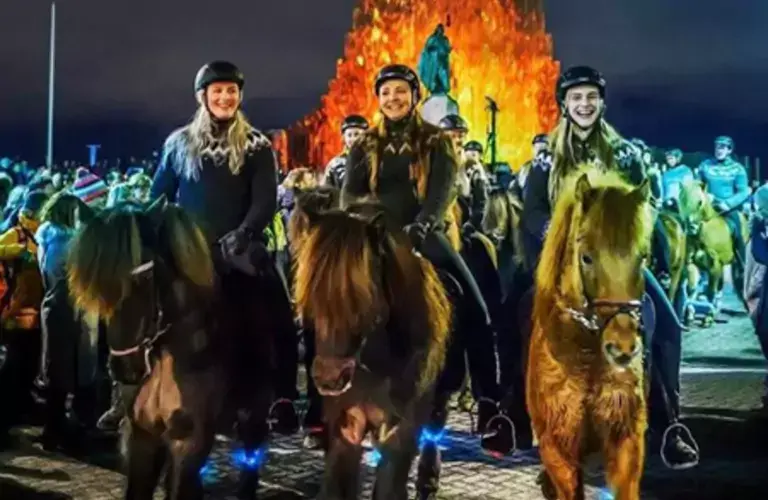 Girls on horses at Culture night festival