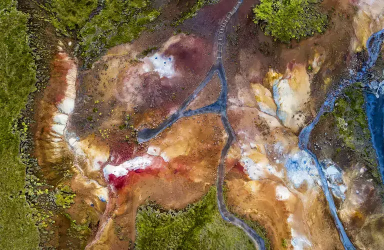 Aerial photo of Krýsuvík geothermal area