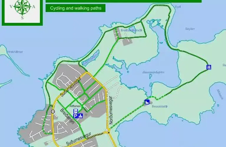 Map of cycling paths