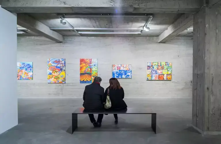 A couple inside Reykjavík Art Museum
